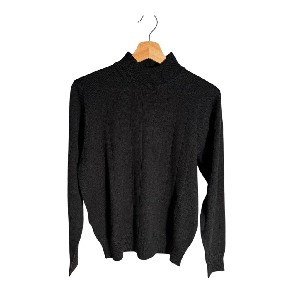 John Meyer of Norwich The Studio Black Turtleneck Sweater Medium Excellent